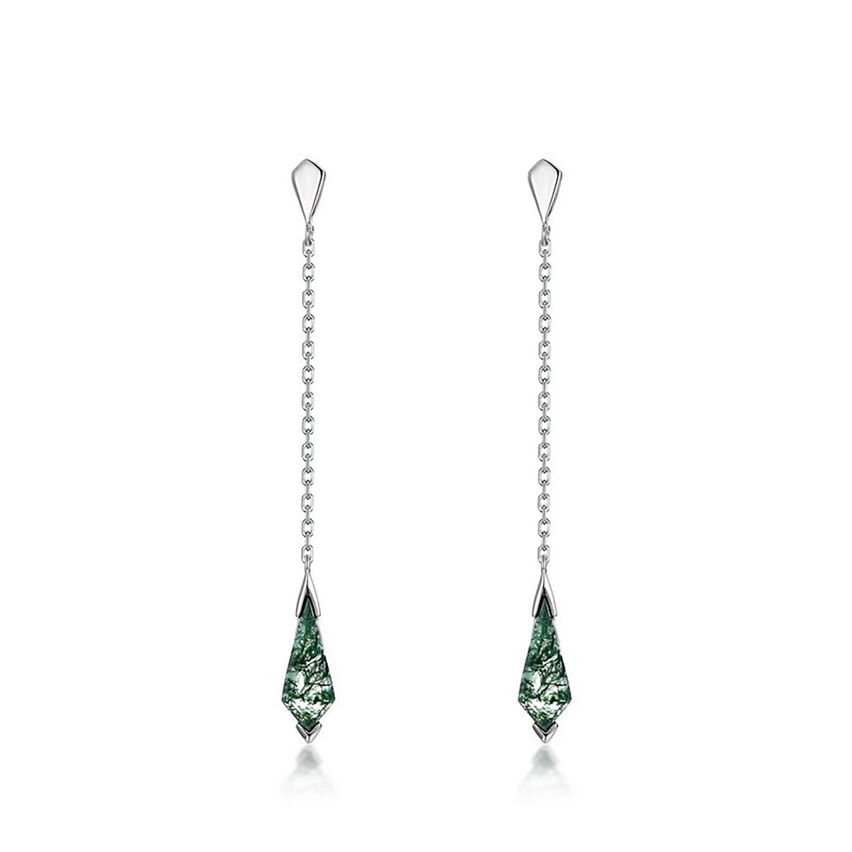 Cybèle Green Moss Rhombus Earrings