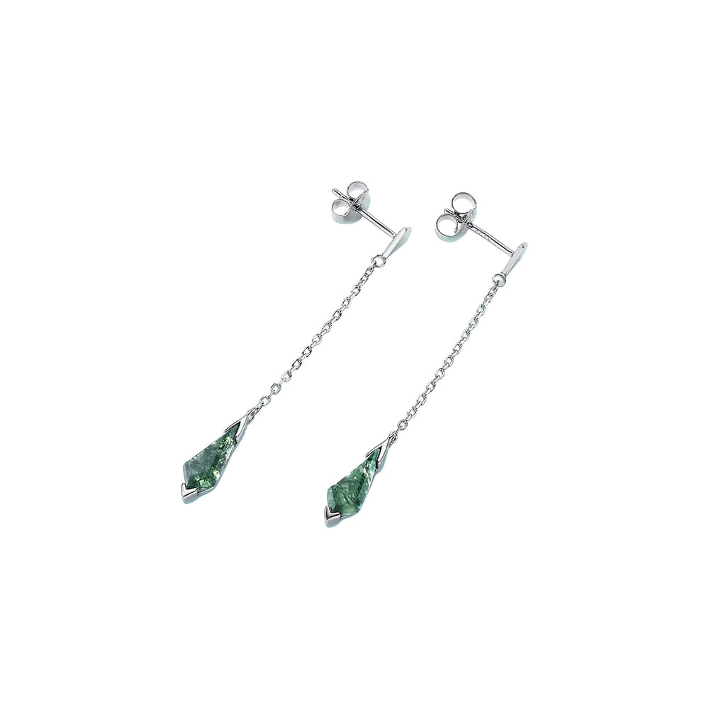 Cybèle Green Moss Rhombus Earrings