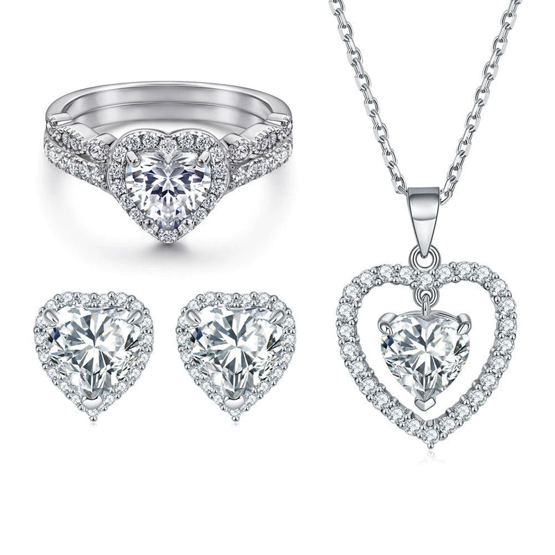 Cybèle White Heart Jewelry 3-Piece Set