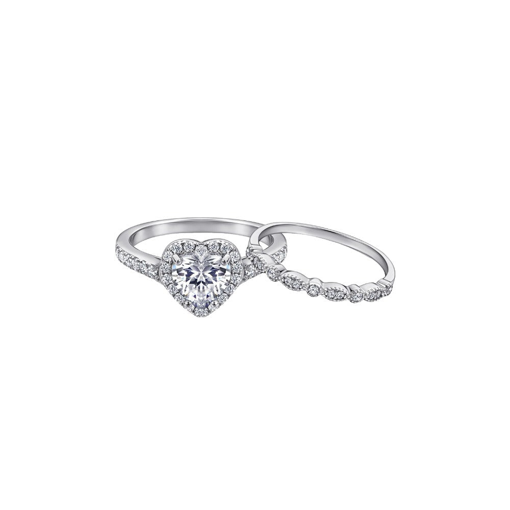 Cybèle White Heart Jewelry 3-Piece Set