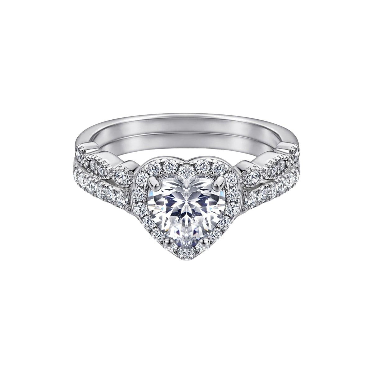 Cybèle White Heart Ring Set