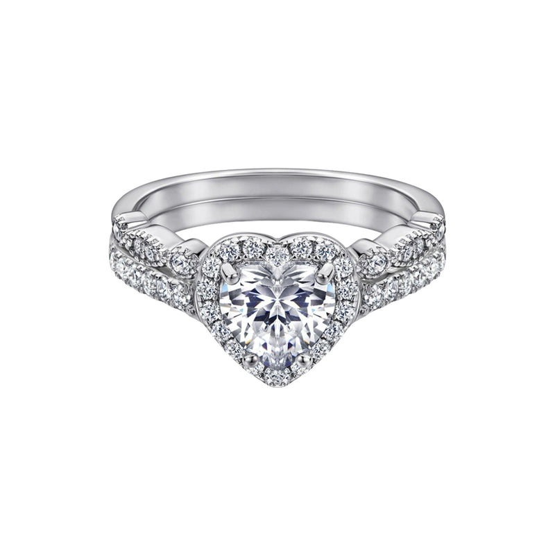 Cybèle White Heart Ring Set