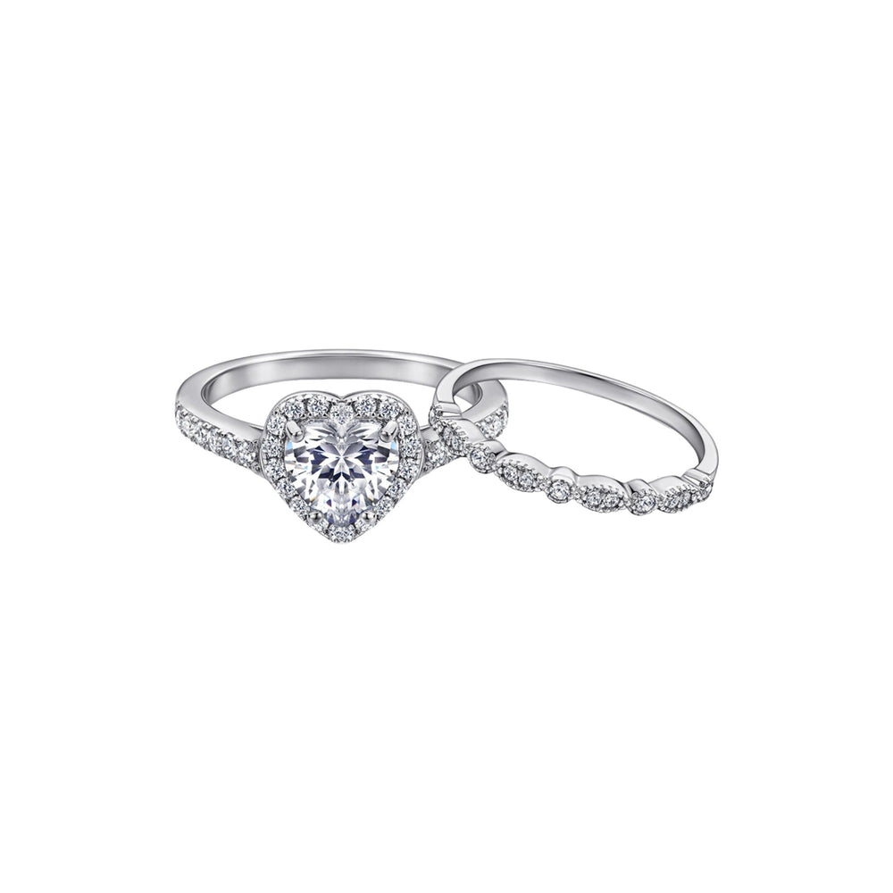 Cybèle White Heart Ring Set