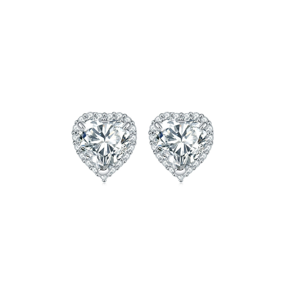 Cybèle White Heart Stud Earrings