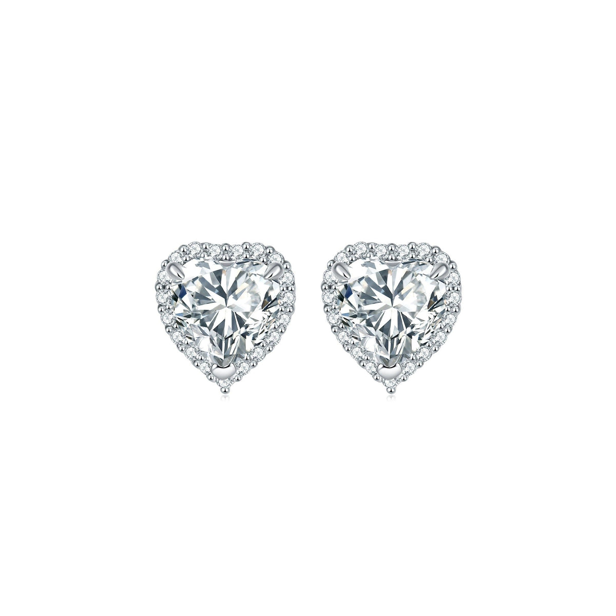 Cybèle White Heart Stud Earrings