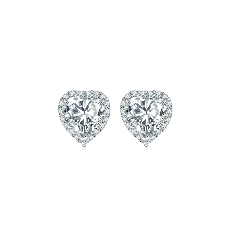 Cybèle White Heart Stud Earrings
