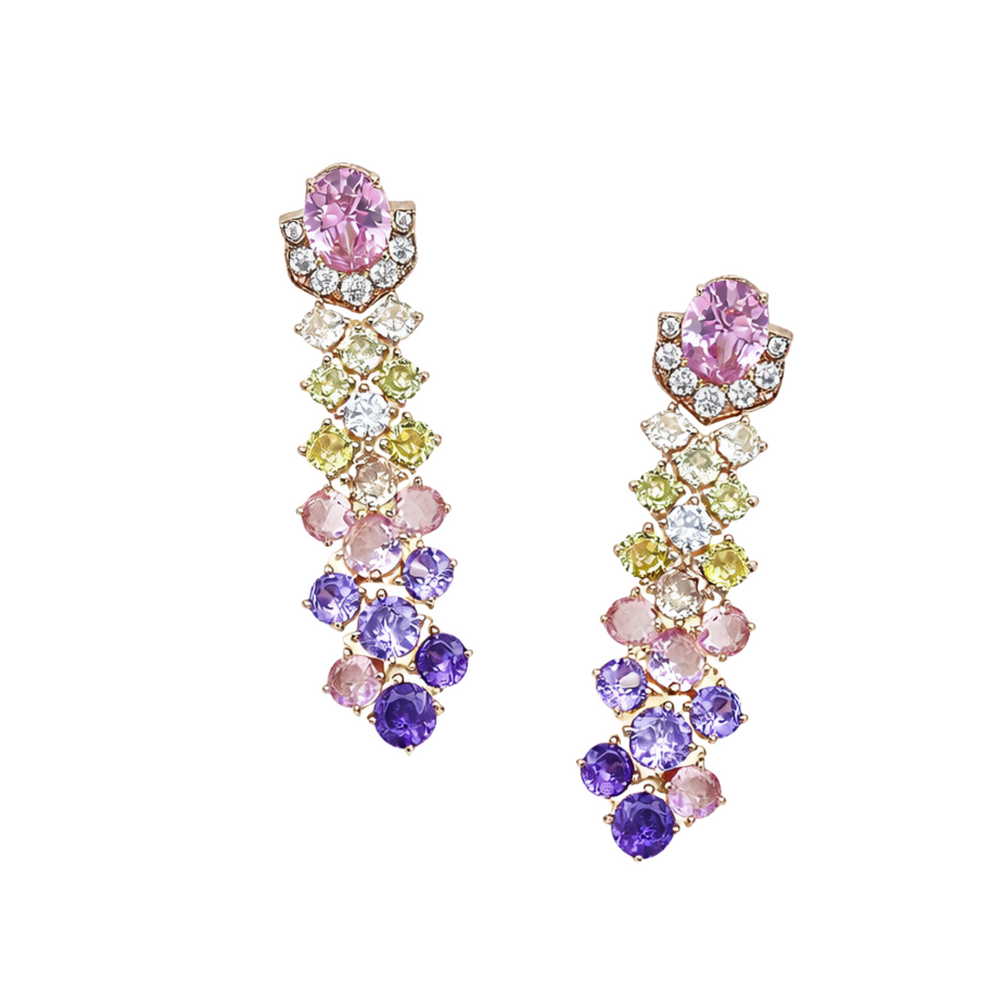 Dahlia Oval Round Drop Earrings