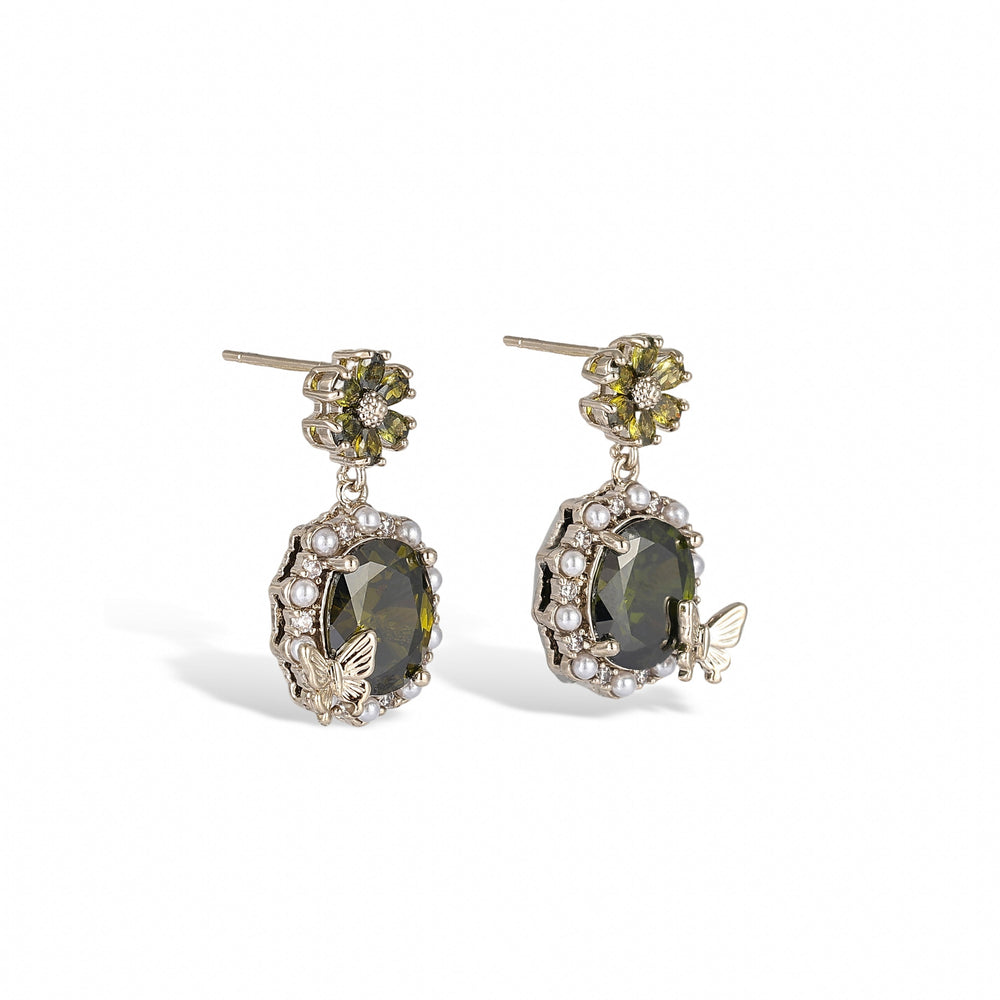 Danaus Green Butterfly Earrings