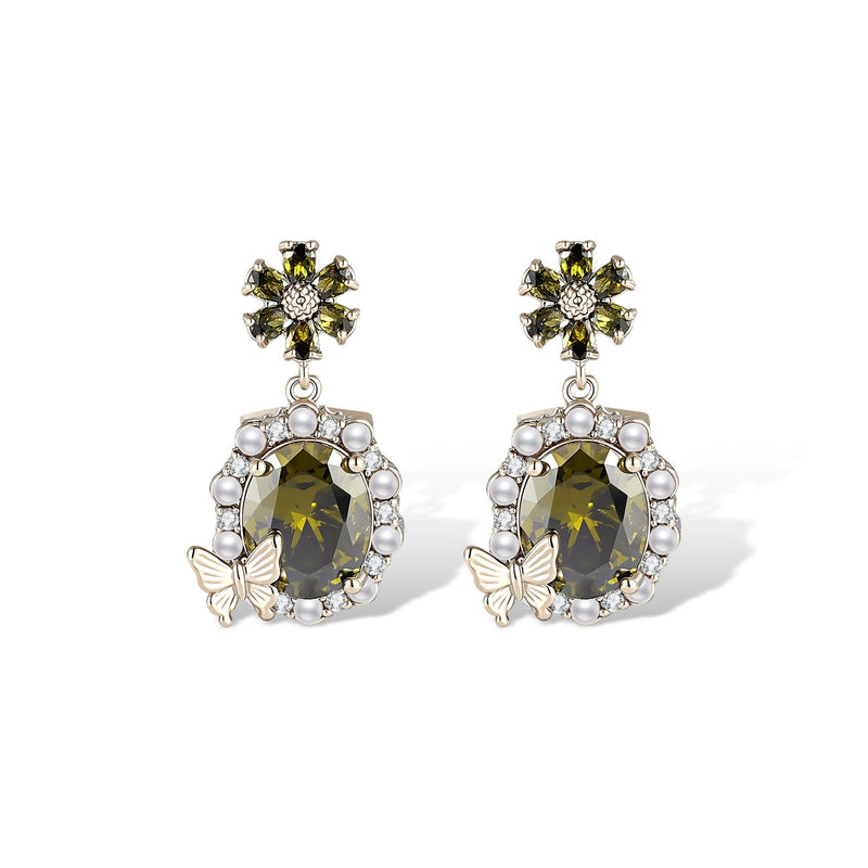 Danaus Green Butterfly Earrings
