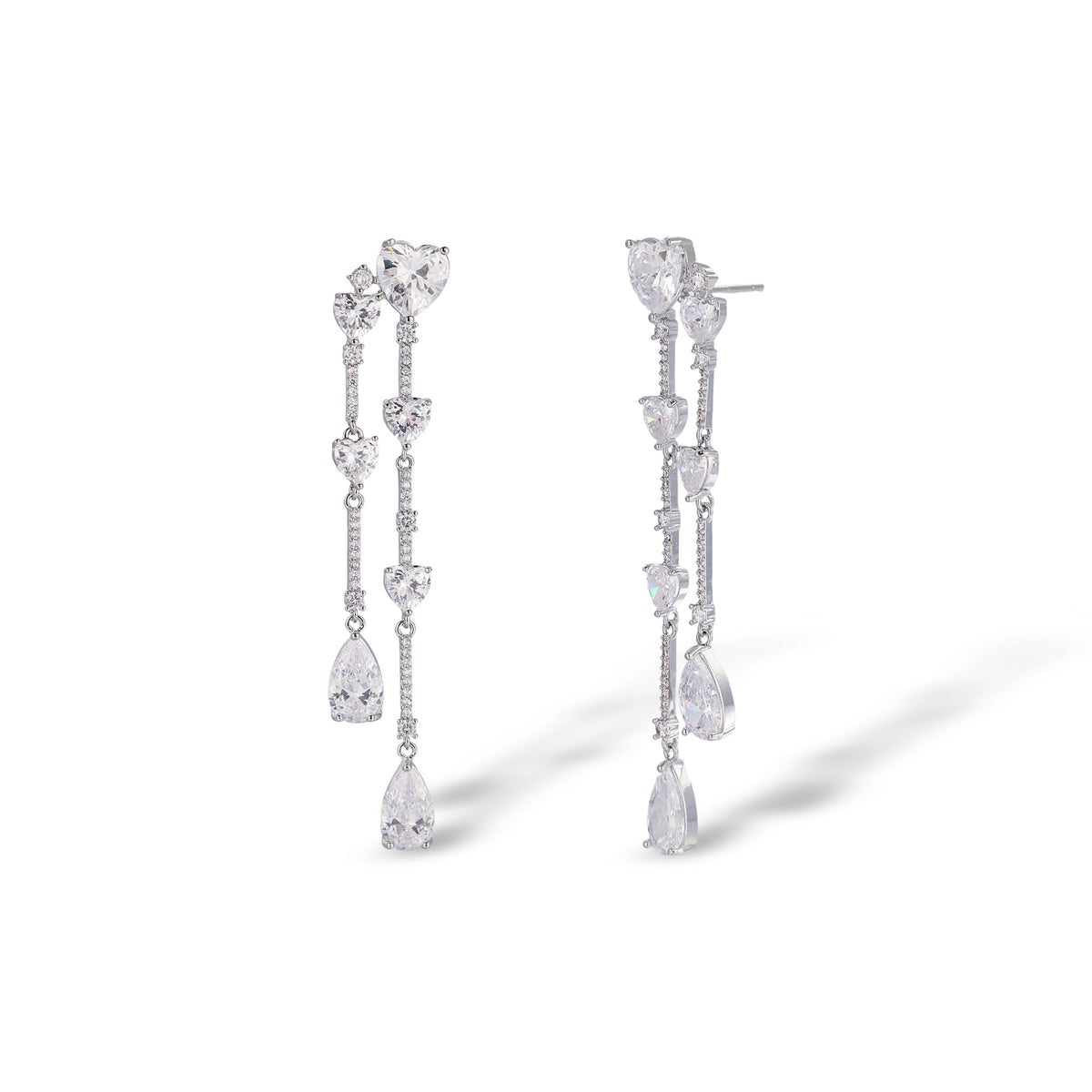 Danica White Heart Teardrop Earrings