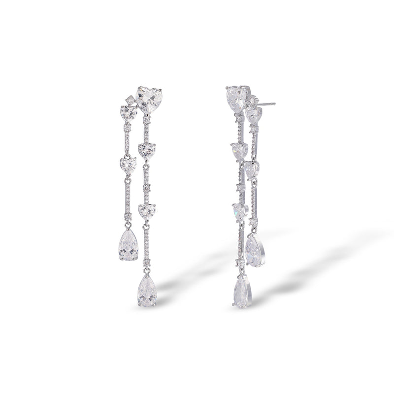 Danica White Heart Teardrop Earrings