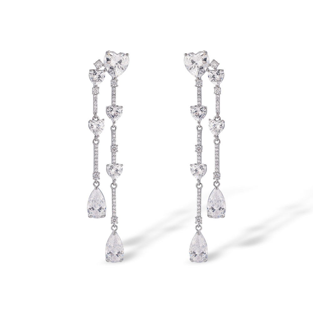 Danica White Heart Teardrop Earrings