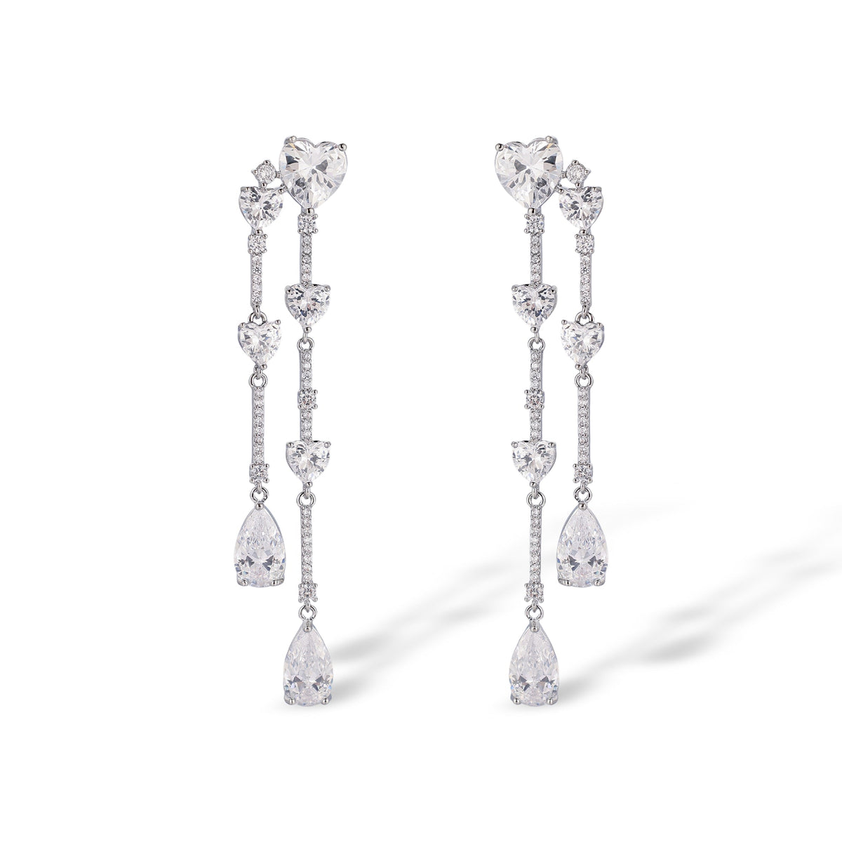 Danica White Heart Teardrop Earrings