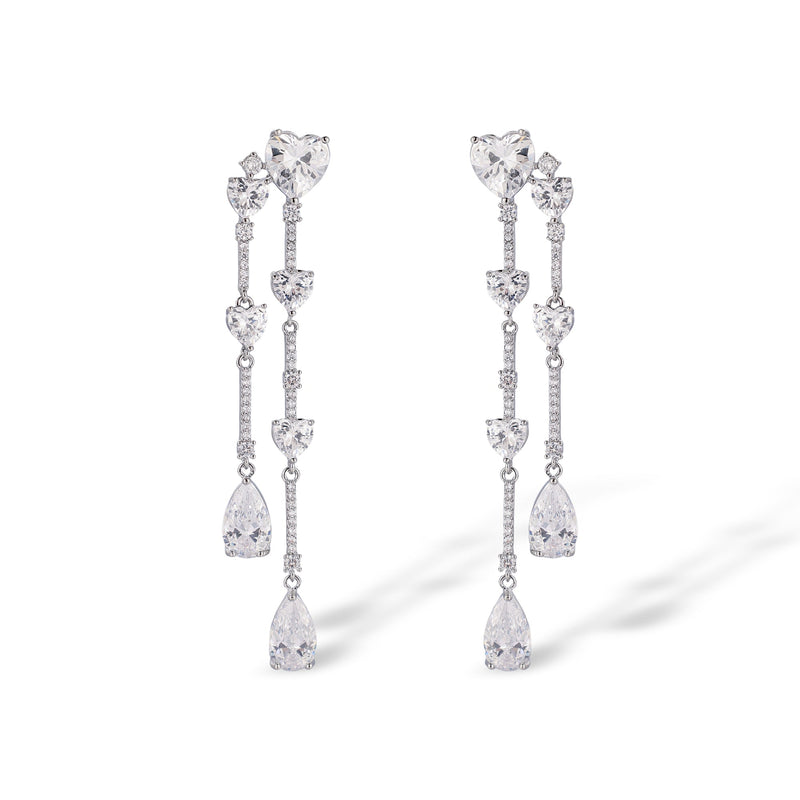 Danica White Heart Teardrop Earrings