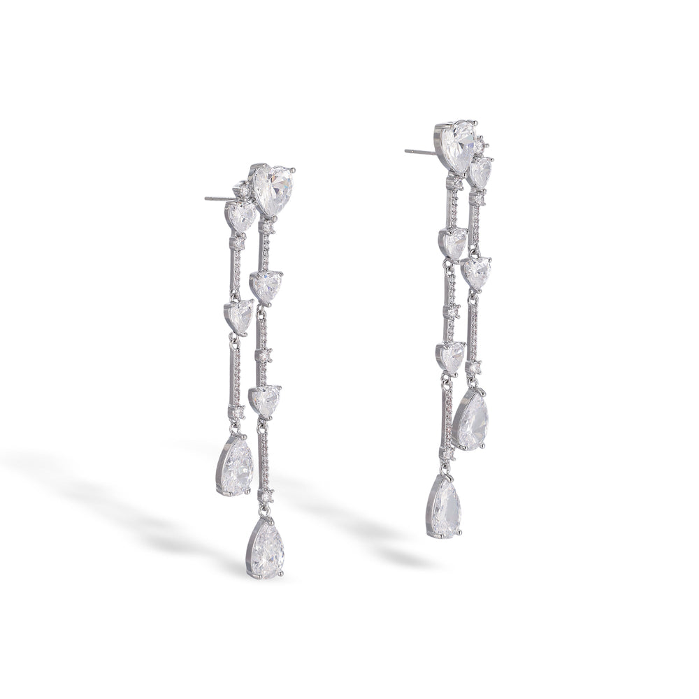 Danica White Heart Teardrop Earrings