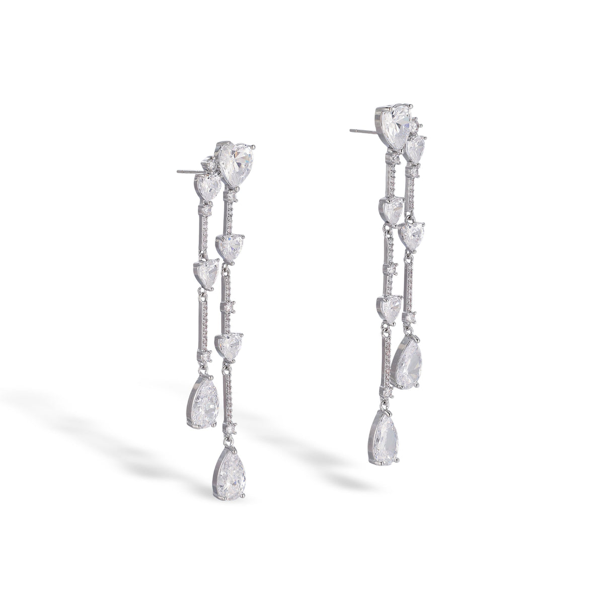 Danica White Heart Teardrop Earrings