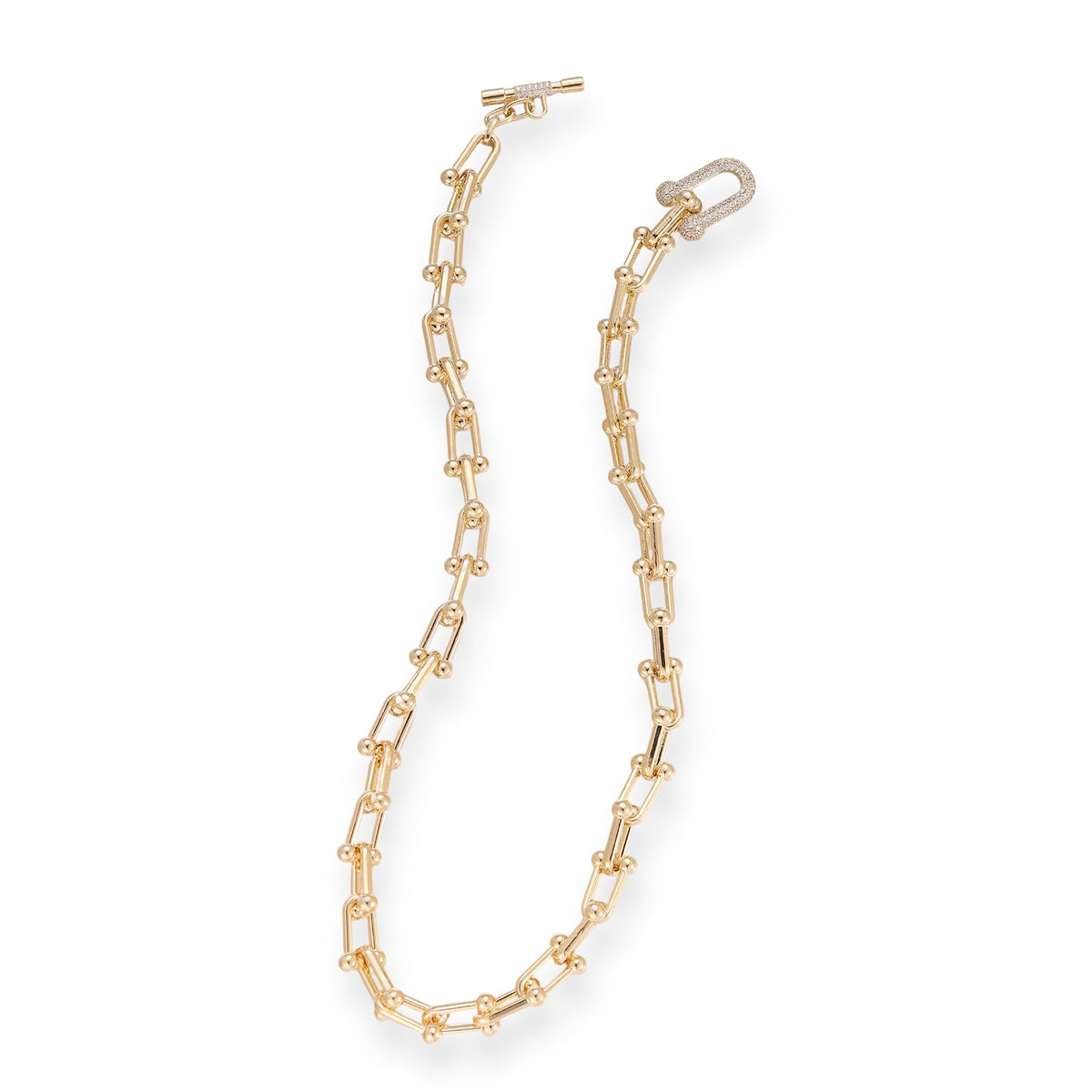Daniela 14K Gold T-Bar Link Necklace