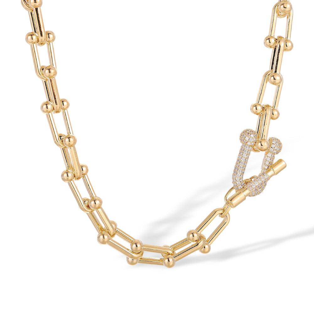 Daniela 14K Gold T-Bar Link Necklace