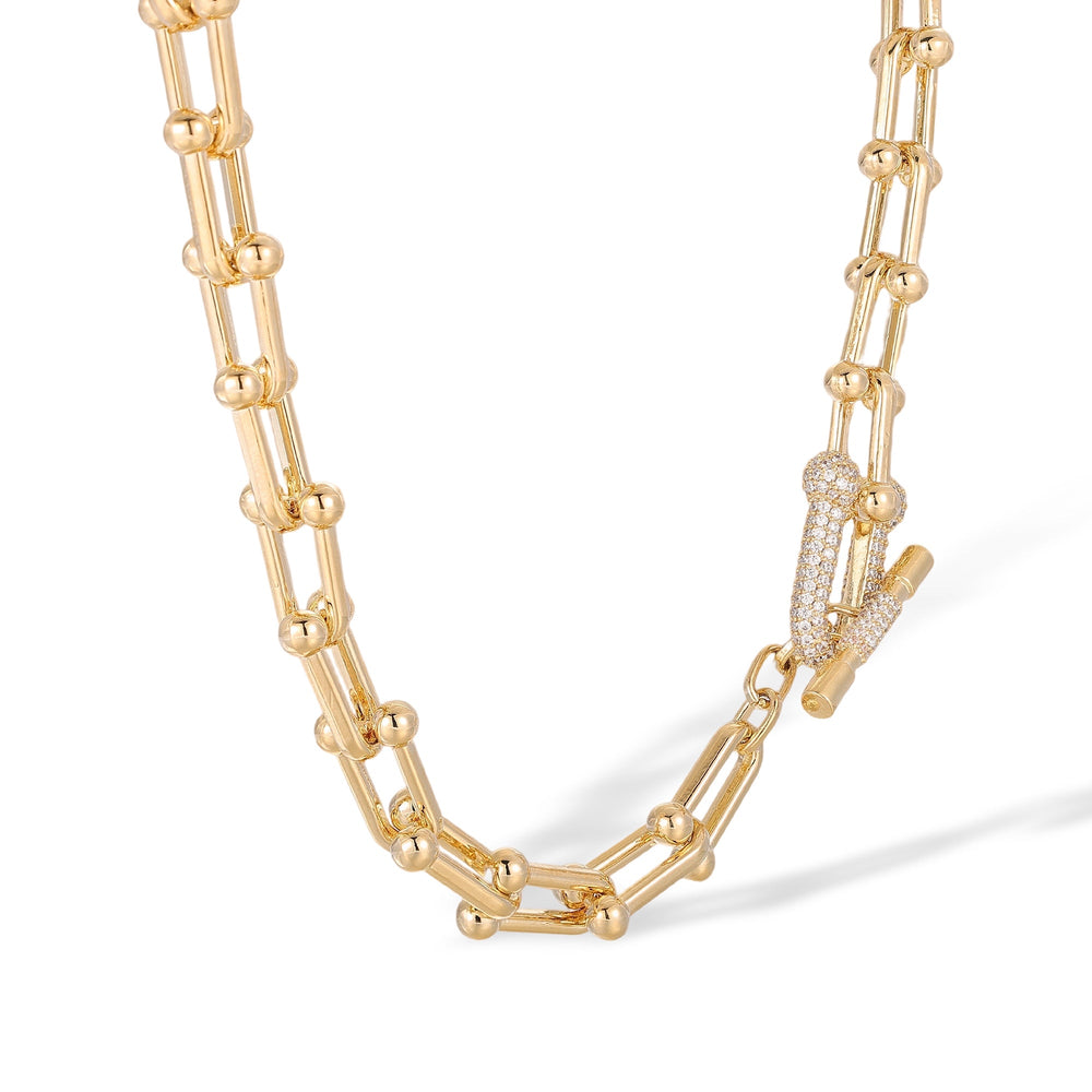 Daniela 14K Gold T-Bar Link Necklace