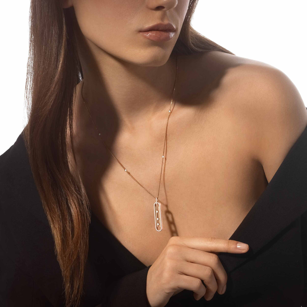 Dankrun 14K Gold Vertical Bar Necklace