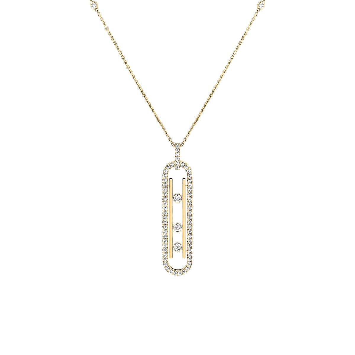Dankrun 14K Gold Vertical Bar Necklace