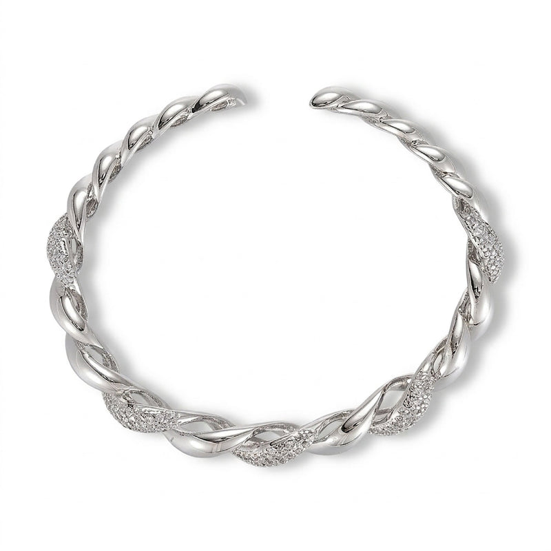 Daria 14K Gold Twisted Rope Open Bangle