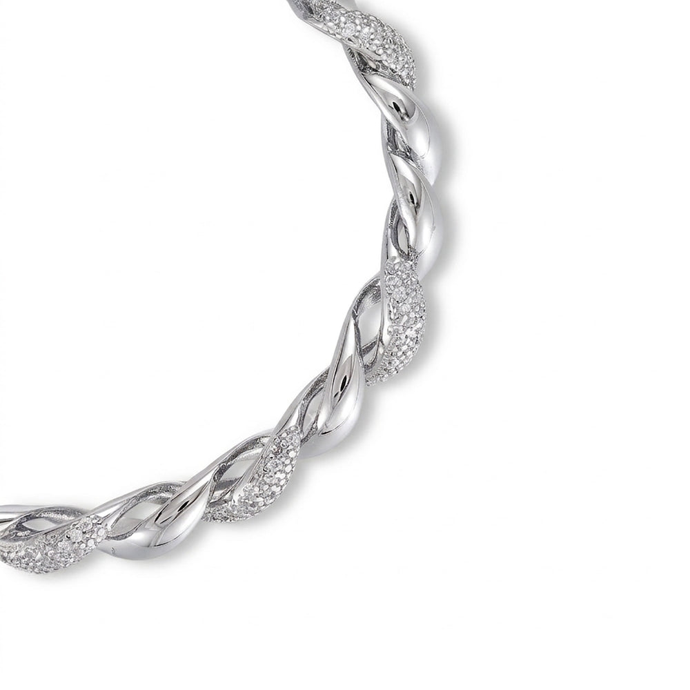 Daria 14K Gold Twisted Rope Open Bangle