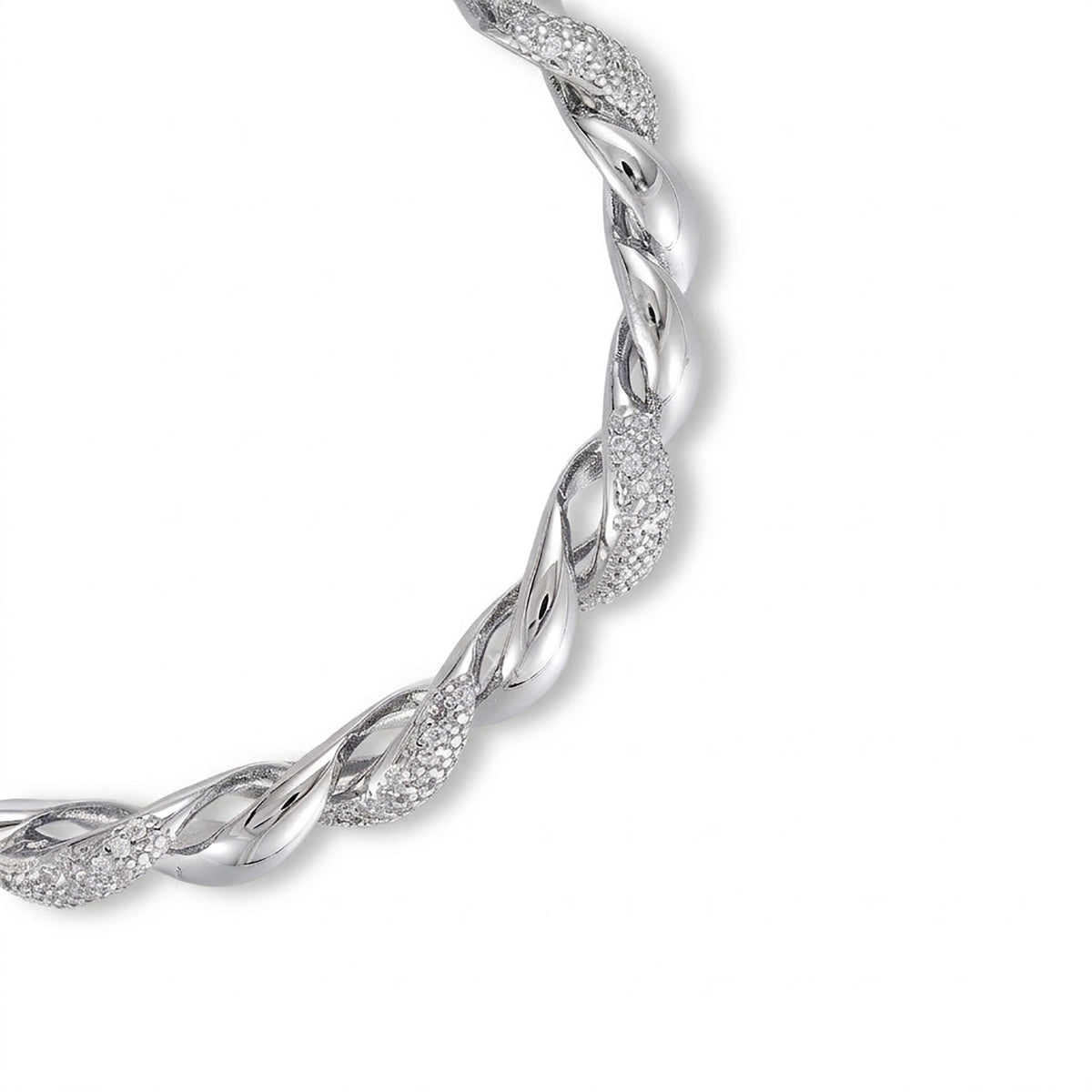 Daria 14K Gold Twisted Rope Open Bangle