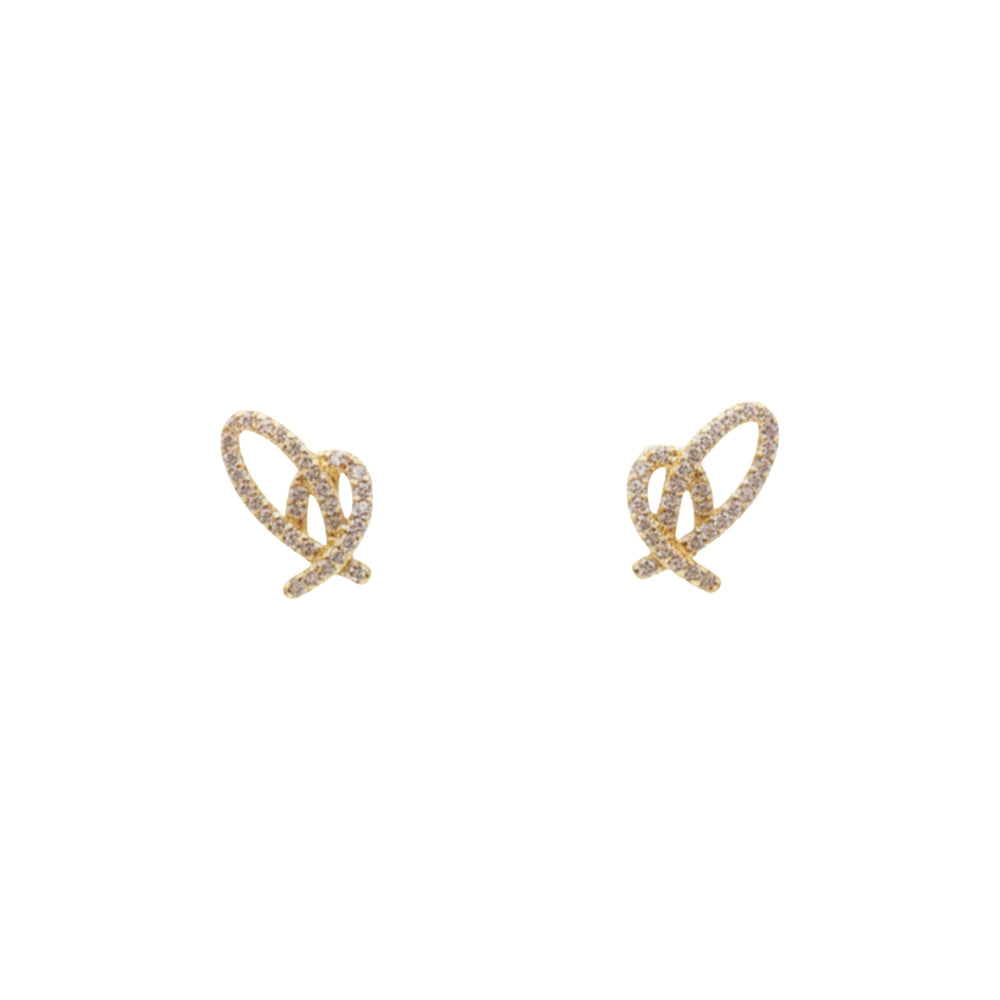 Délicat 14K Gold Heart Stud Earrings