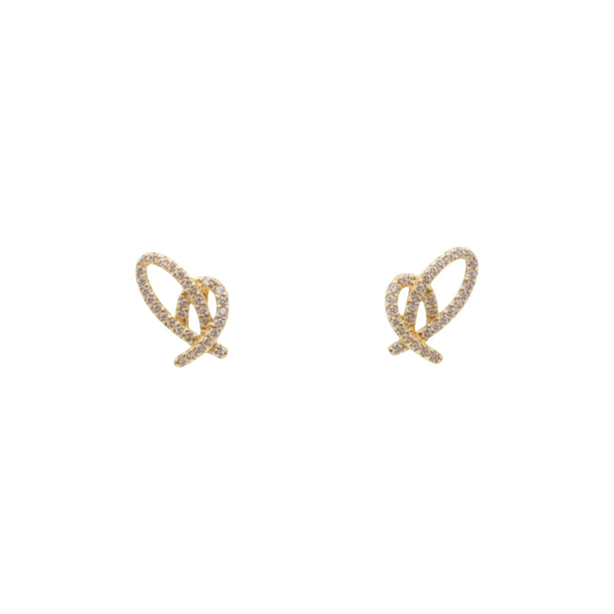 Délicat 14K Gold Heart Stud Earrings