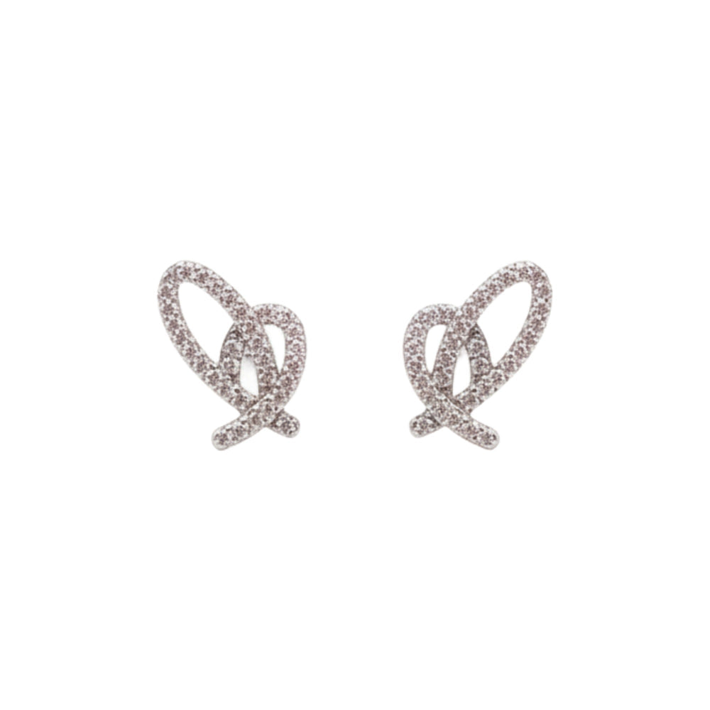 Délicat White Heart Stud Earrings