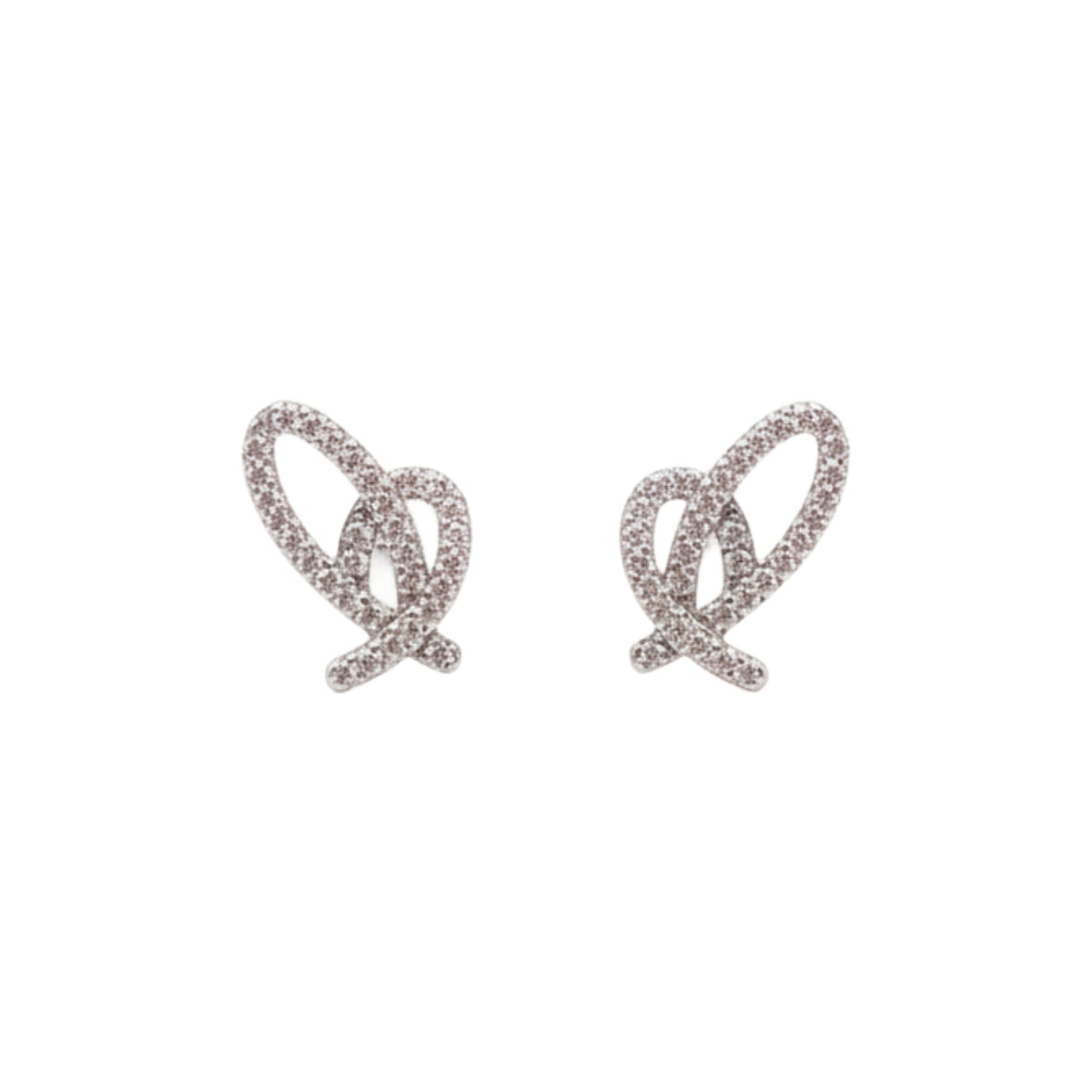 Délicat White Heart Stud Earrings