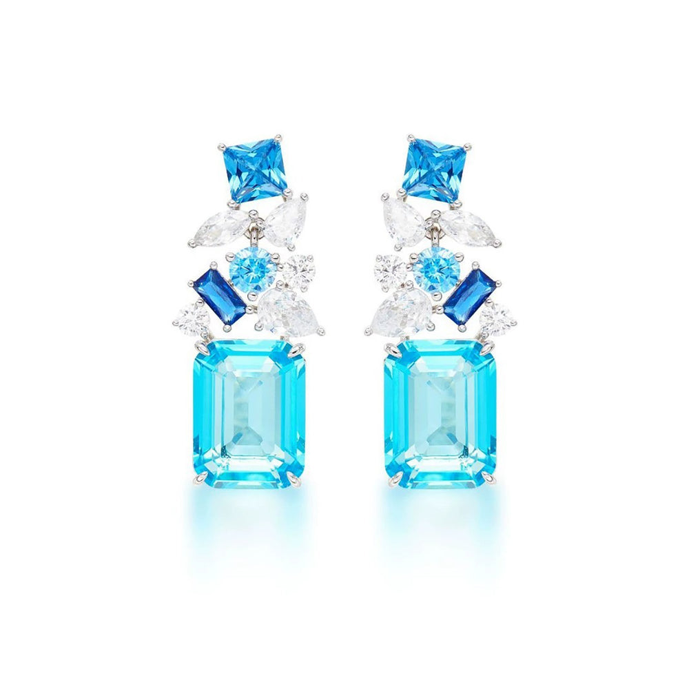 Dellarose Blue Emerald Earrings