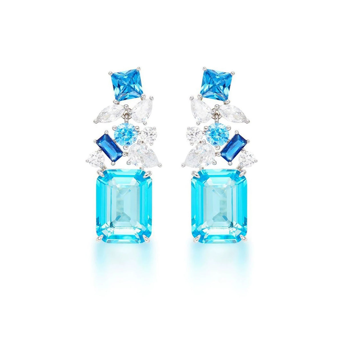 Dellarose Blue Emerald Earrings