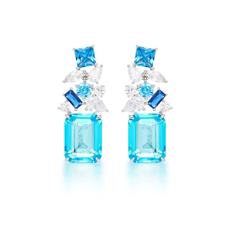Dellarose Blue Emerald Earrings