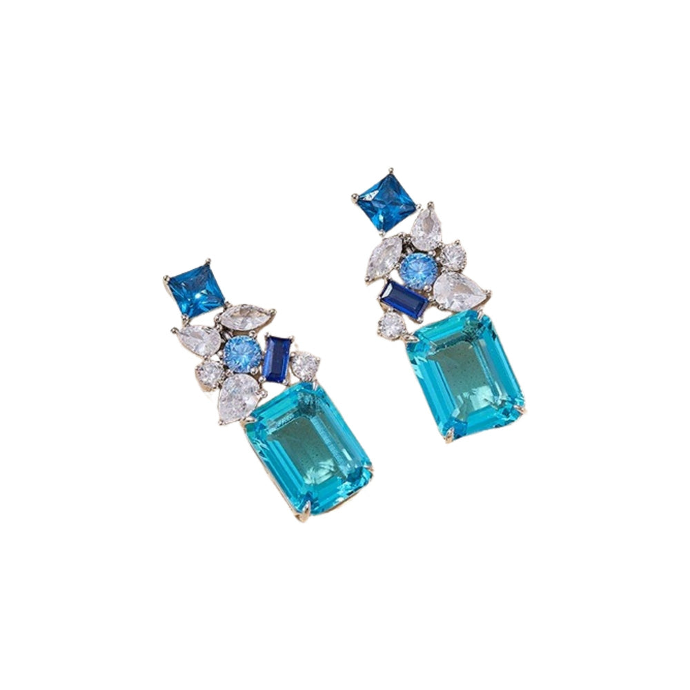 Dellarose Blue Emerald Earrings