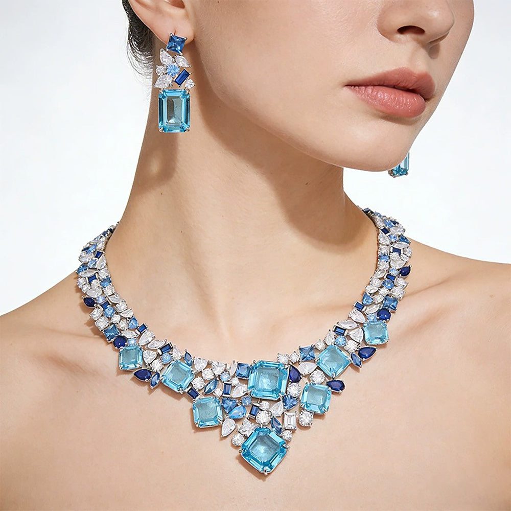 Dellarose Blue Emerald Earrings