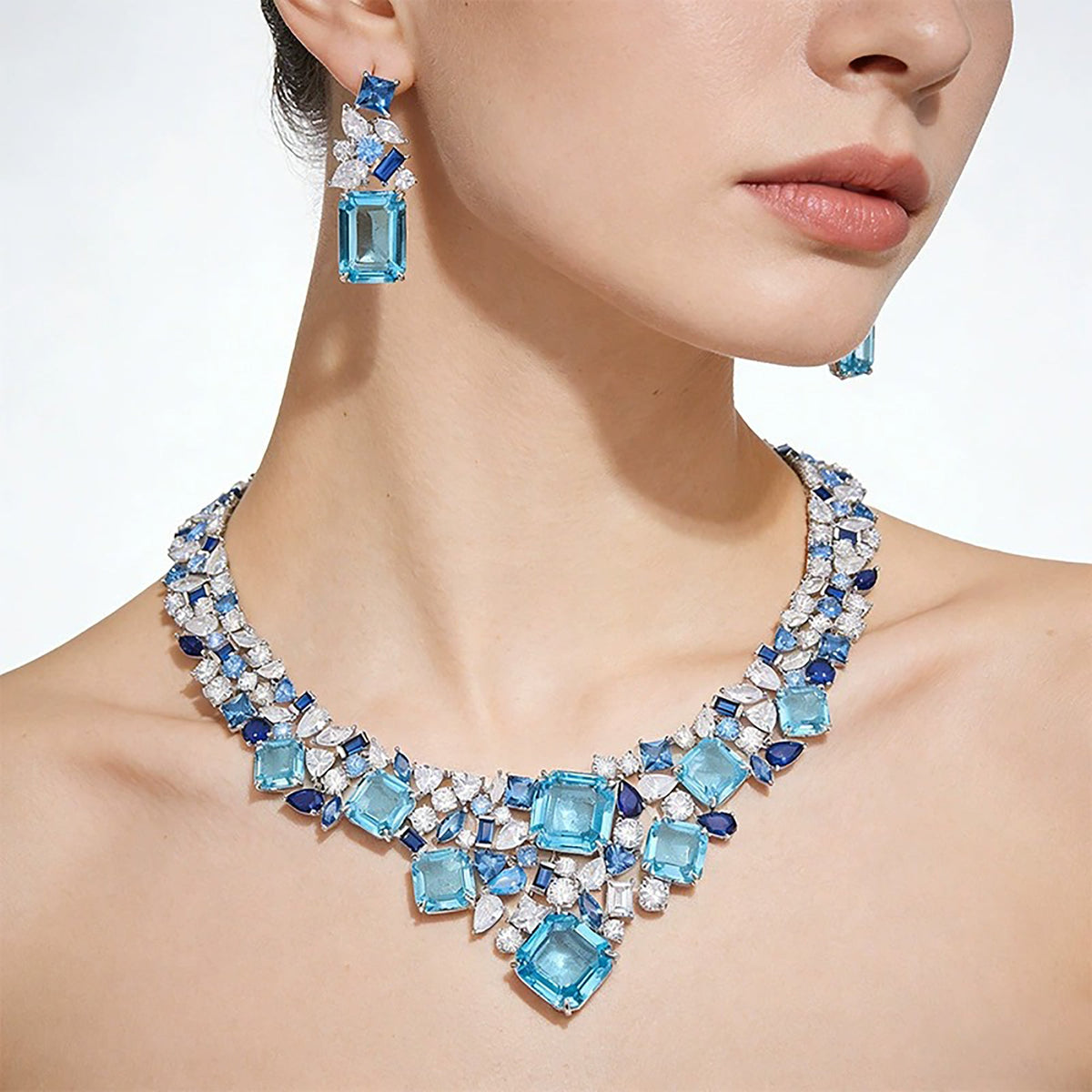 Dellarose Blue Emerald Earrings