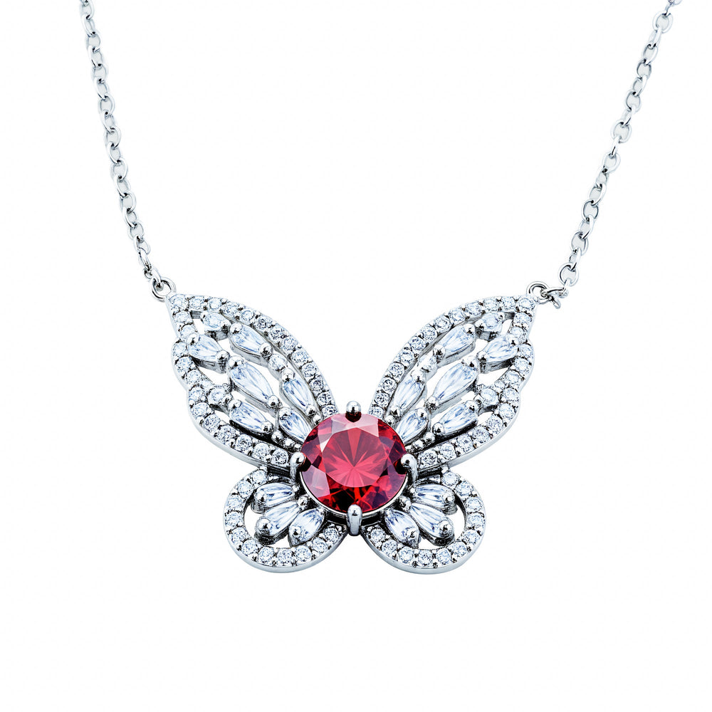 Dietlinde Ruby Butterfly Necklace