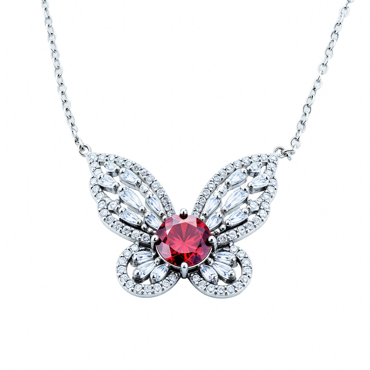 Dietlinde Ruby Butterfly Necklace