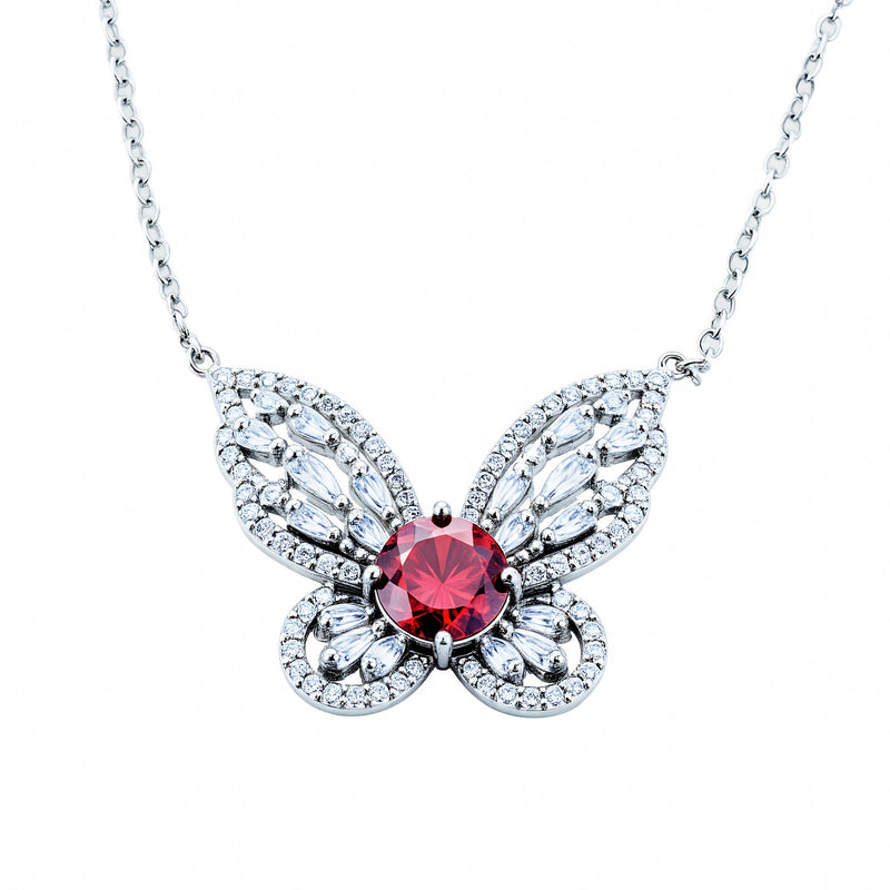 Dietlinde Ruby Butterfly Necklace
