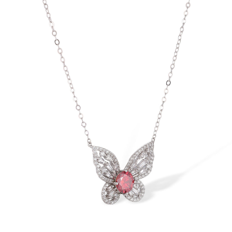 Dietlinde Ruby Butterfly Necklace