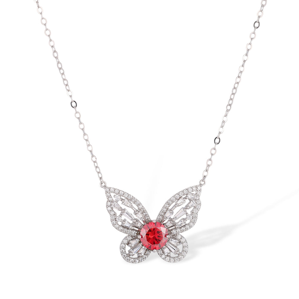 Dietlinde Ruby Butterfly Necklace