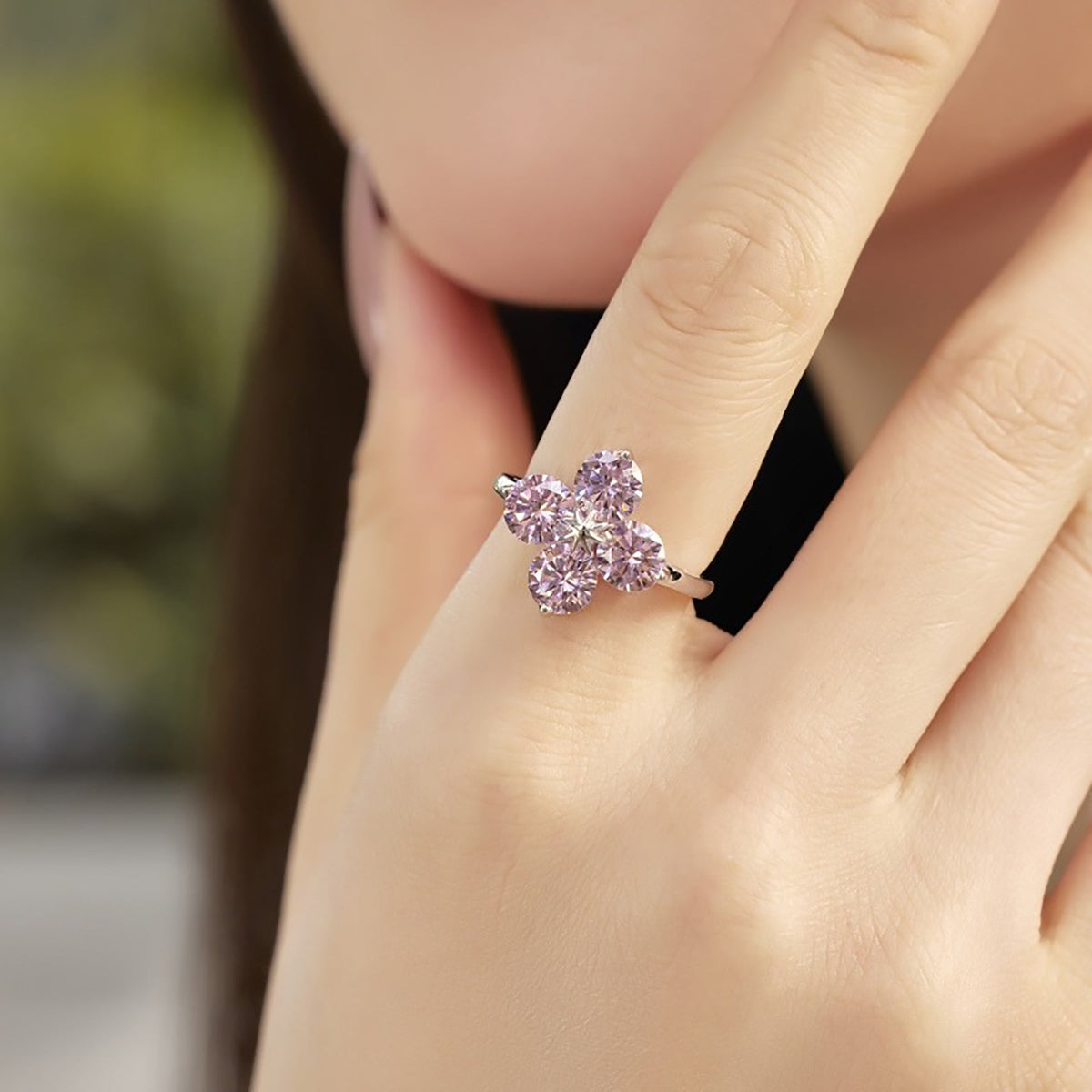 Dietrun Pink Trèfle Ring