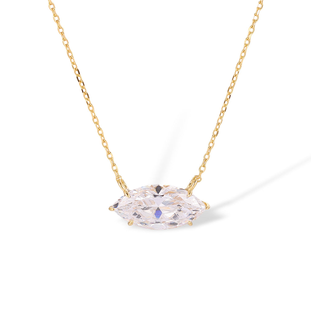 Dietwina 14K Gold Marquise Necklace