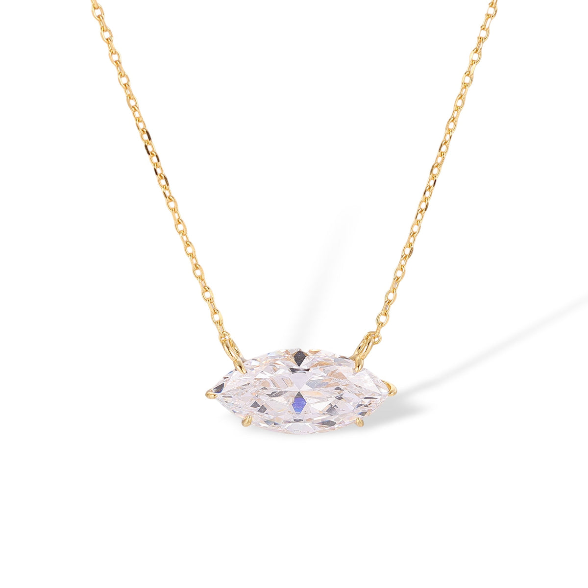 Dietwina 14K Gold Marquise Necklace