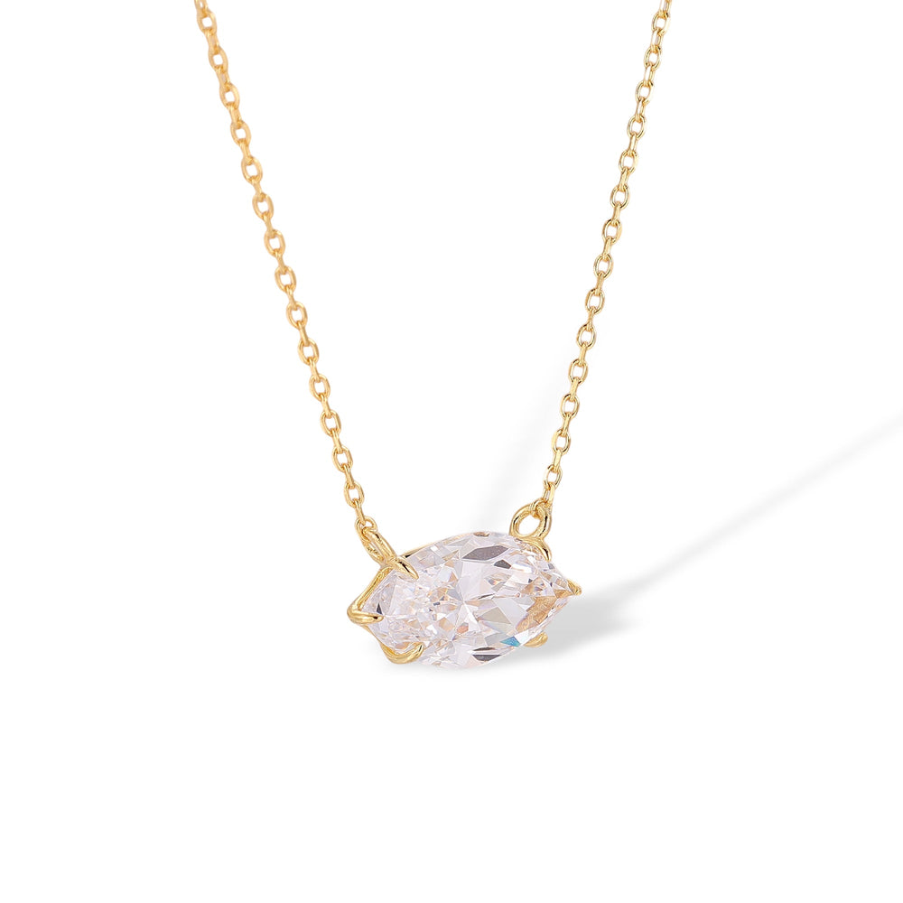 Dietwina 14K Gold Marquise Necklace