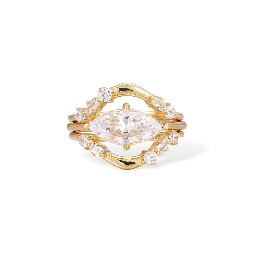 Dietwina 14K Gold Marquise Ring Set