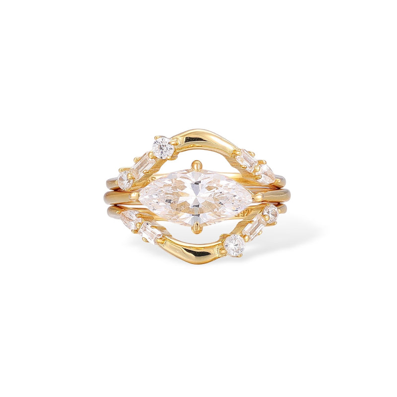 Dietwina 14K Gold Marquise Ring Set