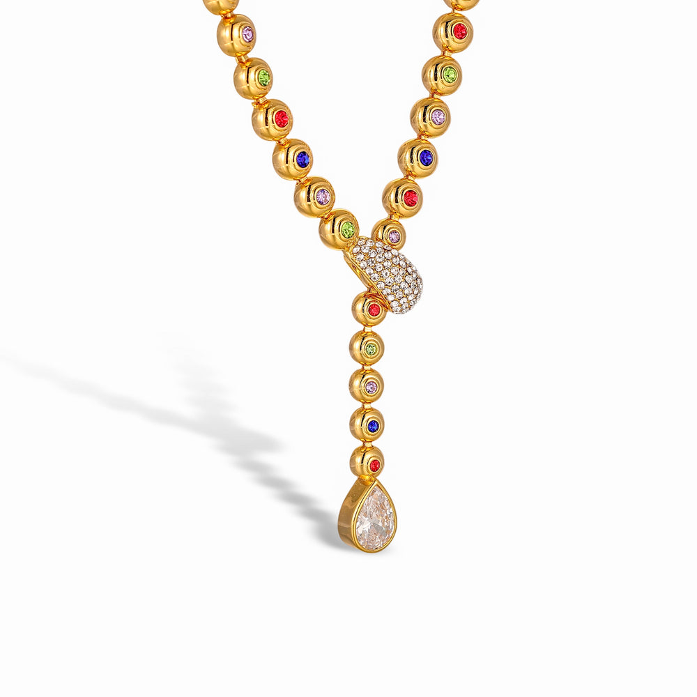 Dione 14K Gold Multicolor Round Necklace